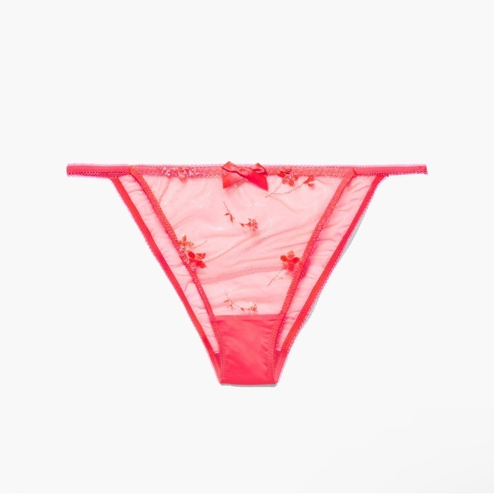 Savage x fenty FOILED SPRIGS EMBROIDERED STRING BIKINI 3x